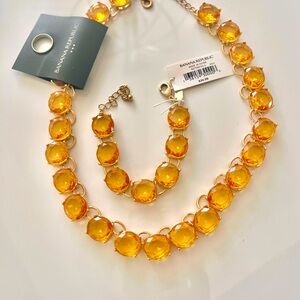 Banana Republic set necklace and bracelet in citrine color New WTH tag